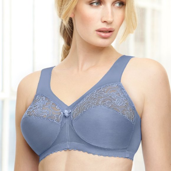 Set of 3! 44D Glamorise MAGIC LIFT Full Figure Bra (COMFORT-STRAPS) Blue-Ice - Picture 7 of 12